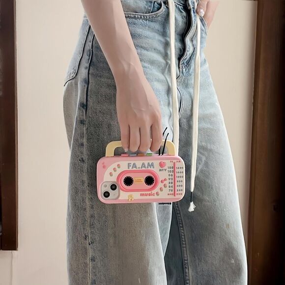 Funny iPhone Case, Pink Retro Boom Box, iPhone 12/12 Pro - Picture 2 of 4